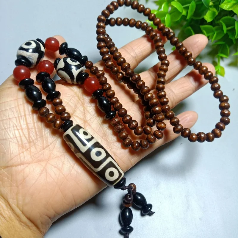 

Hot Selling Natural Dzi Bead Necklace Charm Jewellery Women's Hand-Carved Necklace for Women Men Fashion Accessories A034