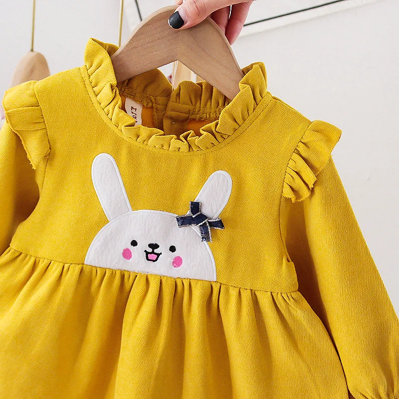 Детское платье с вышивкой демисезонное Хлопковое для девочек длинным рукавом