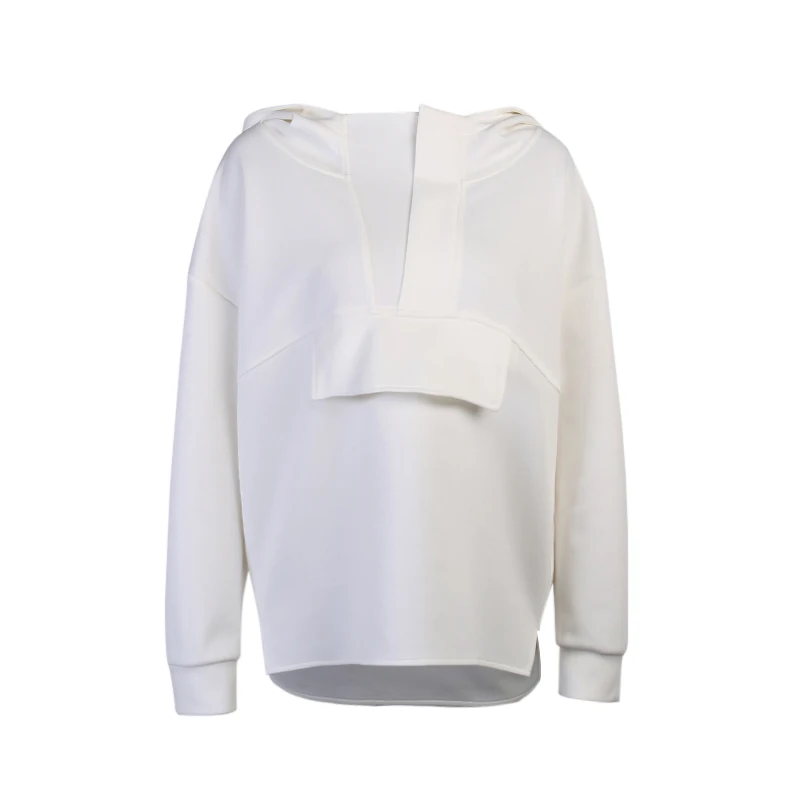 

Fashion Hoodies Oversize Asymmetric Hem Solid Black White Autumn 2021 Sweatshirt Loose Streetwear Hooded Pullover Tops Women
