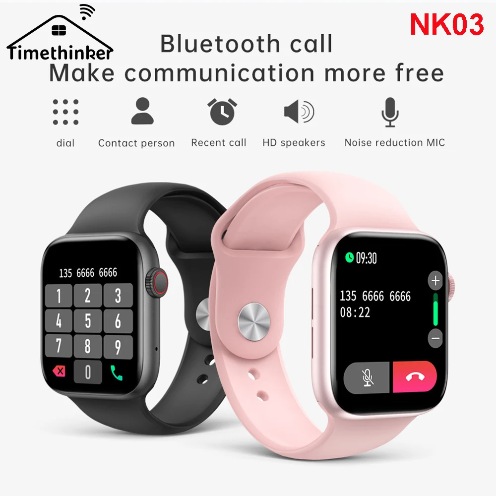 

Timethinker 1.72 Inch Full Screen Smart Horloge Bluetooth Call Gezondheid Hartslag Meter Monitor Sport Smartwatch Voor Xiao Mi