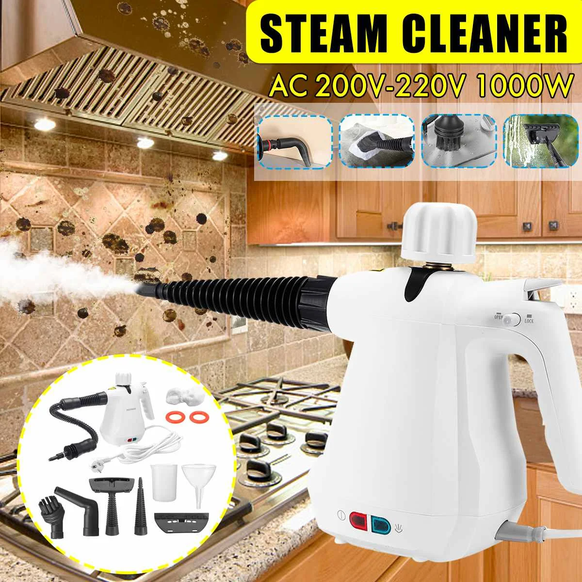 

220V Household Electric Steam Cleaner High temperature And Pressure Steaming Cleaner Air Conditioner Kitchen Range Hood Cleaning
