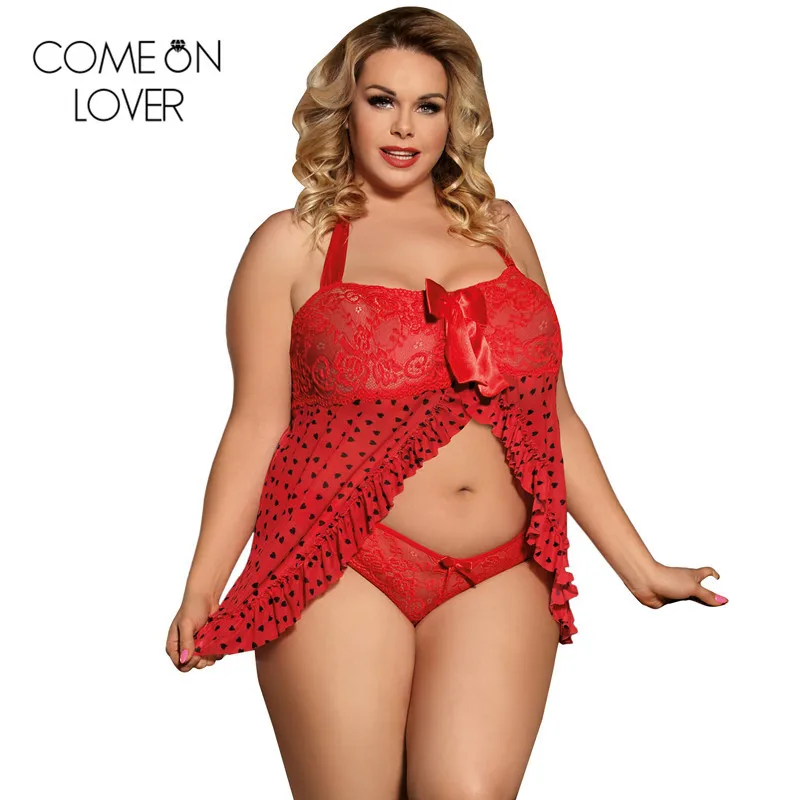 HOTComeonlover красное женское нижнее белье babydolls сексуальное платье + трусики размера