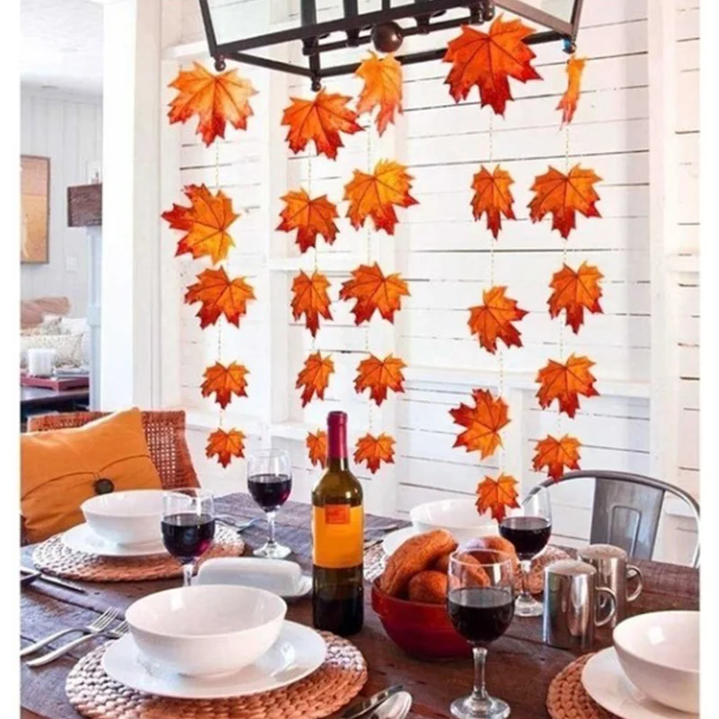 

LED simulation maple leaf string decorative lights Thanksgiving Day battery wedding outdoor colorful Christmas string lights