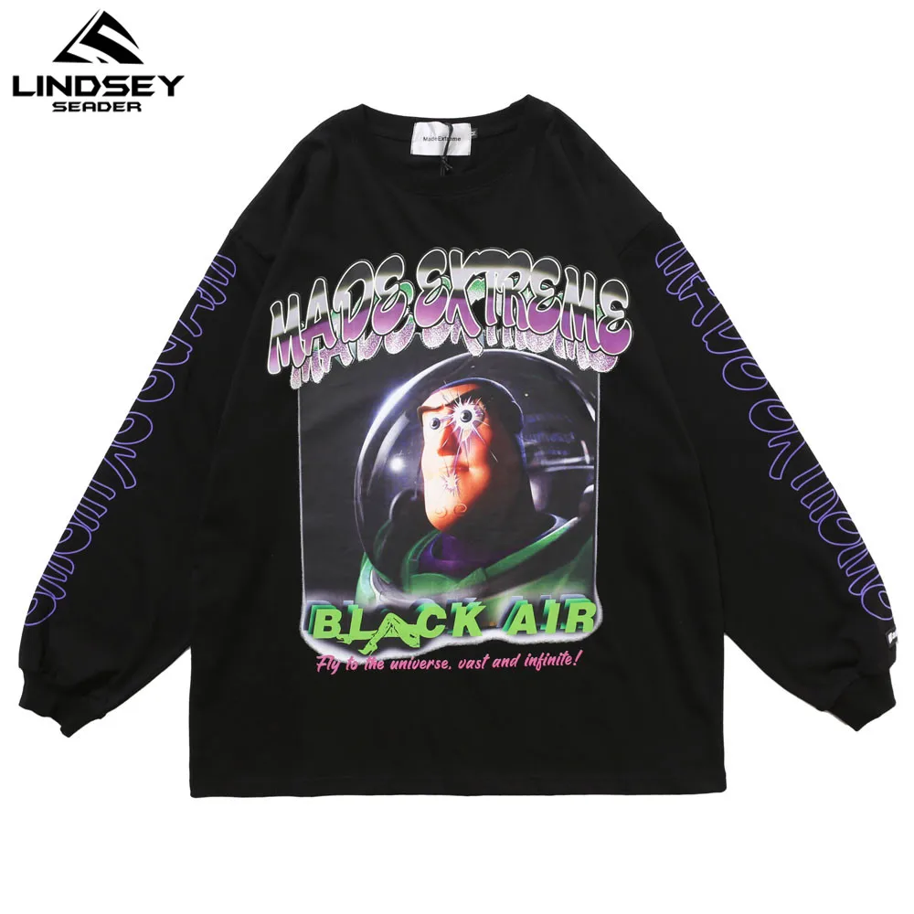 Футболка мужская в стиле хип-хоп с длинным рукавом | Мужская одежда