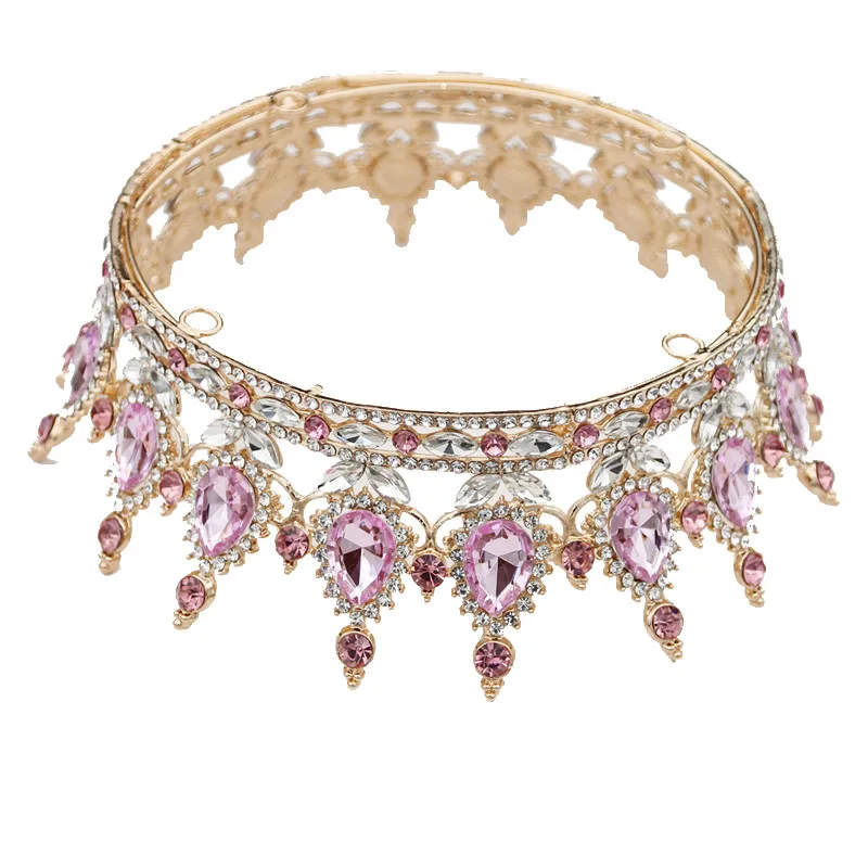 

Bridal Crown Metal Crystal Tiaras and Crowns Royal Queen King Diadem Bride Wedding Hair Jewelry Pageant Circel Head Ornaments