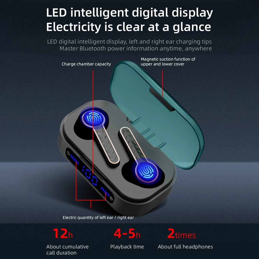 T19 наушники вкладыши TWS с Беспроводной Bluetooth 5 0 мини сенсорный экран громкой связи