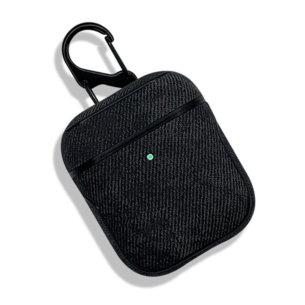 Bluetooth наушники кожаный чехол для Apple AirPods 1 2 Pro ткань анти-потеря противоударный чехол PU кожа для Air Pods 3 с крючком