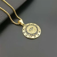 high quality stainless steel men hip hop eye of horus necklaces pendants vintage religious symbol chain gifts for boyfriends