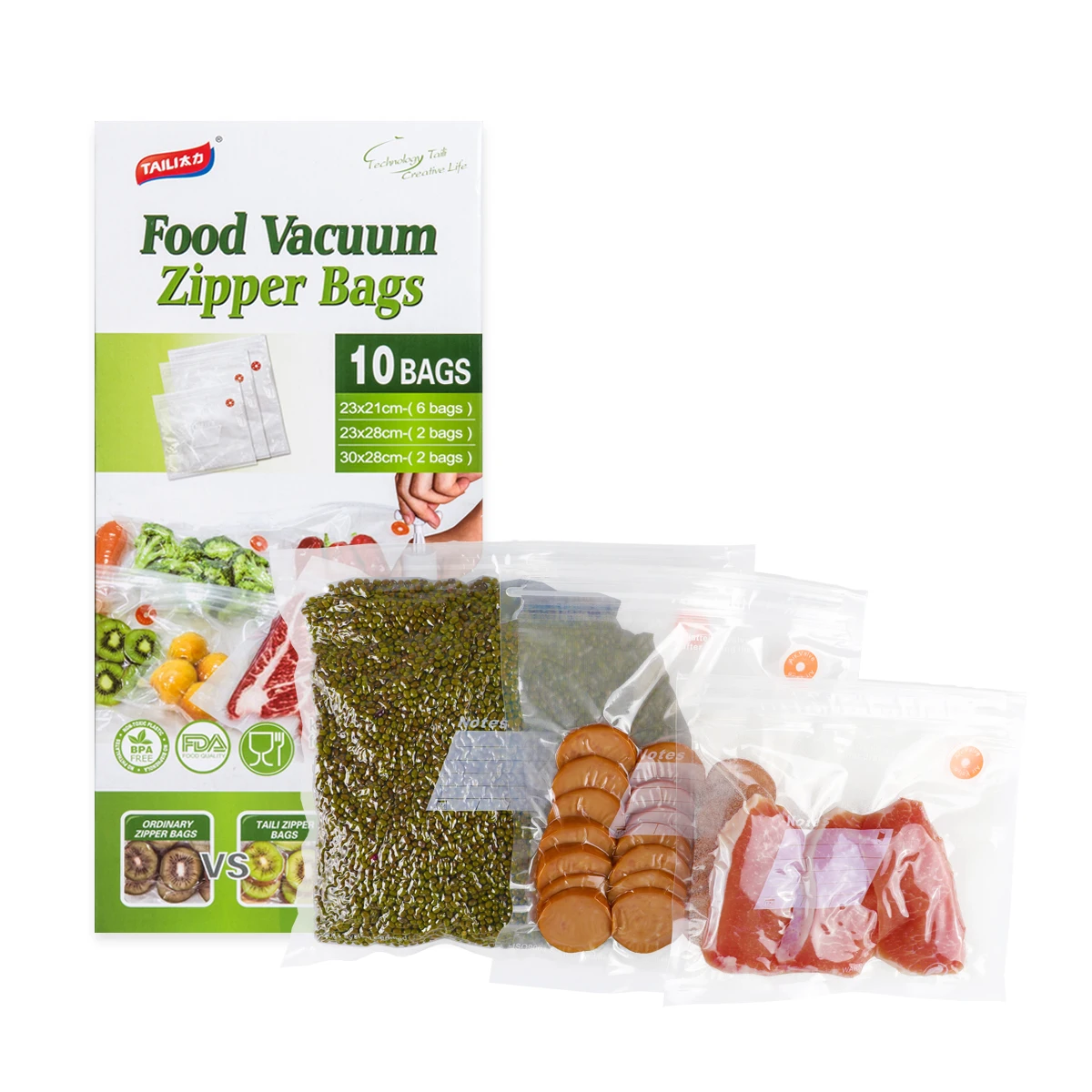 Кухня вакуумный мешок для Еда с насосом пакеты для вакуумного упаковщика Пластик пакетов с застежкой-молнией держать Еда Fresh/многоразовые/BPA бесплатно