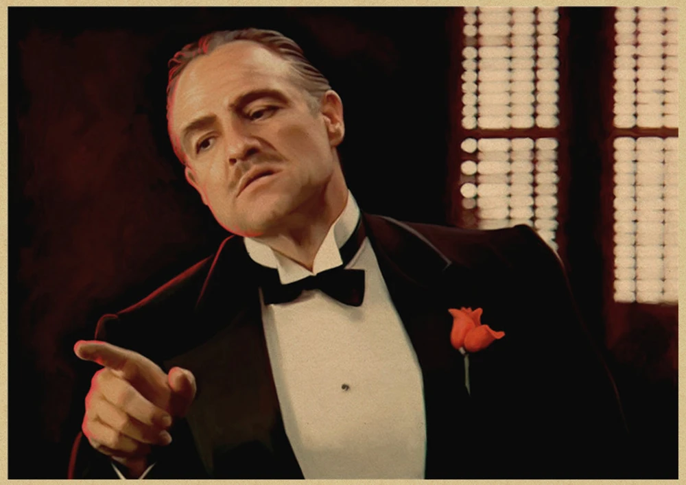 

The Godfather classic gangster movie poster old video room decorative painting The Godfather Marlon Brando