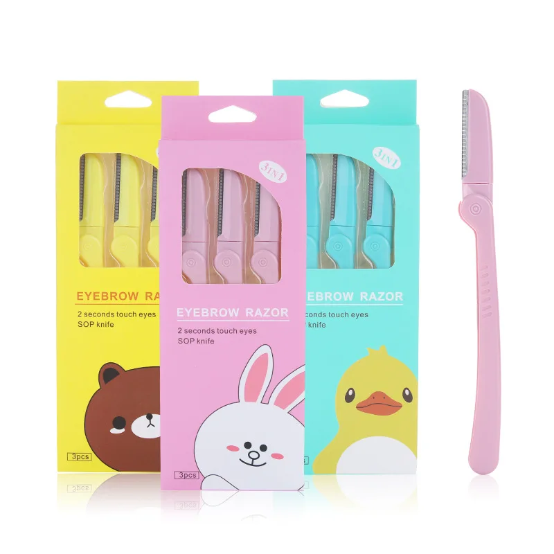 Eldridge 3 шт./компл. розовый триммер для бровей бритва волос на подмышках красоты