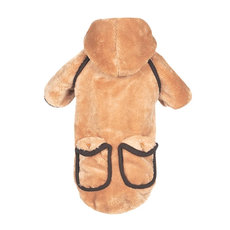 Теплое зимнее пальто для собак Костюм Пушистая утепленная куртка Пальто с