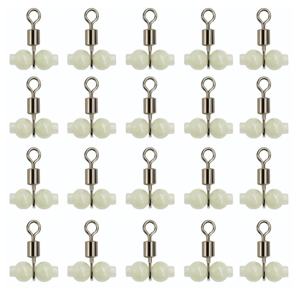 

20 шт. светящийся крест линия прокатки рыболовный поворотный 3 способ коннектор для лески вертлюжная Рыбалка крюк