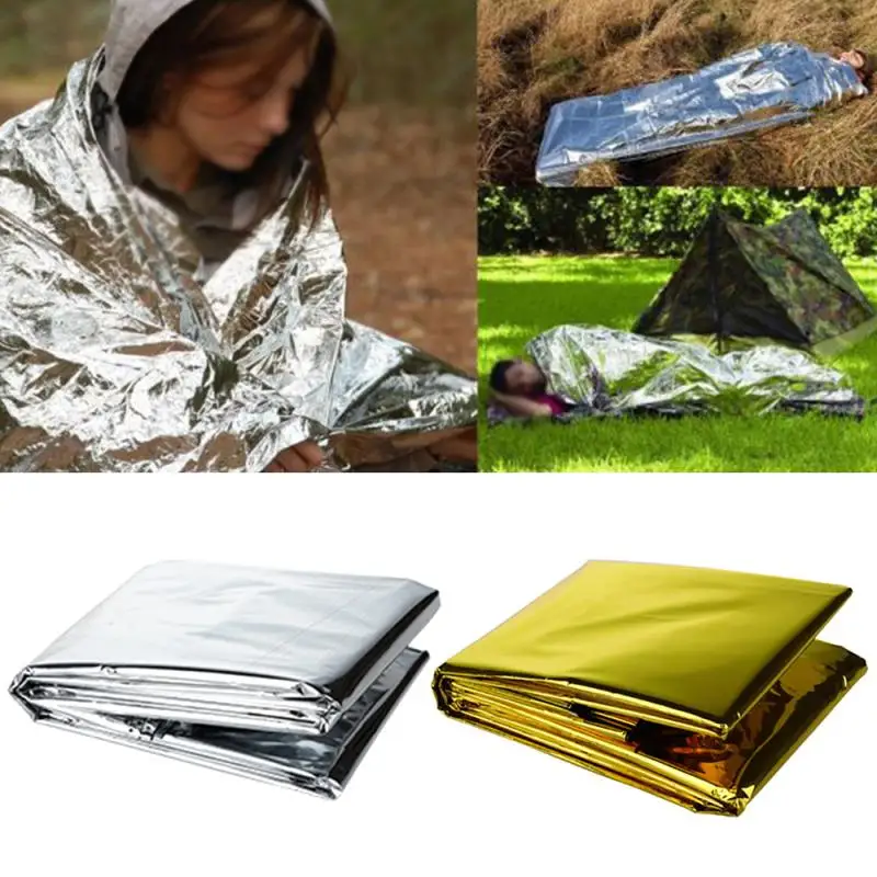 

Outdoor Camping Emergency Blanket Aid Safety Survival Tools Lifesaving Thermal Insulation Sunscreen Hiking Camping Equipment