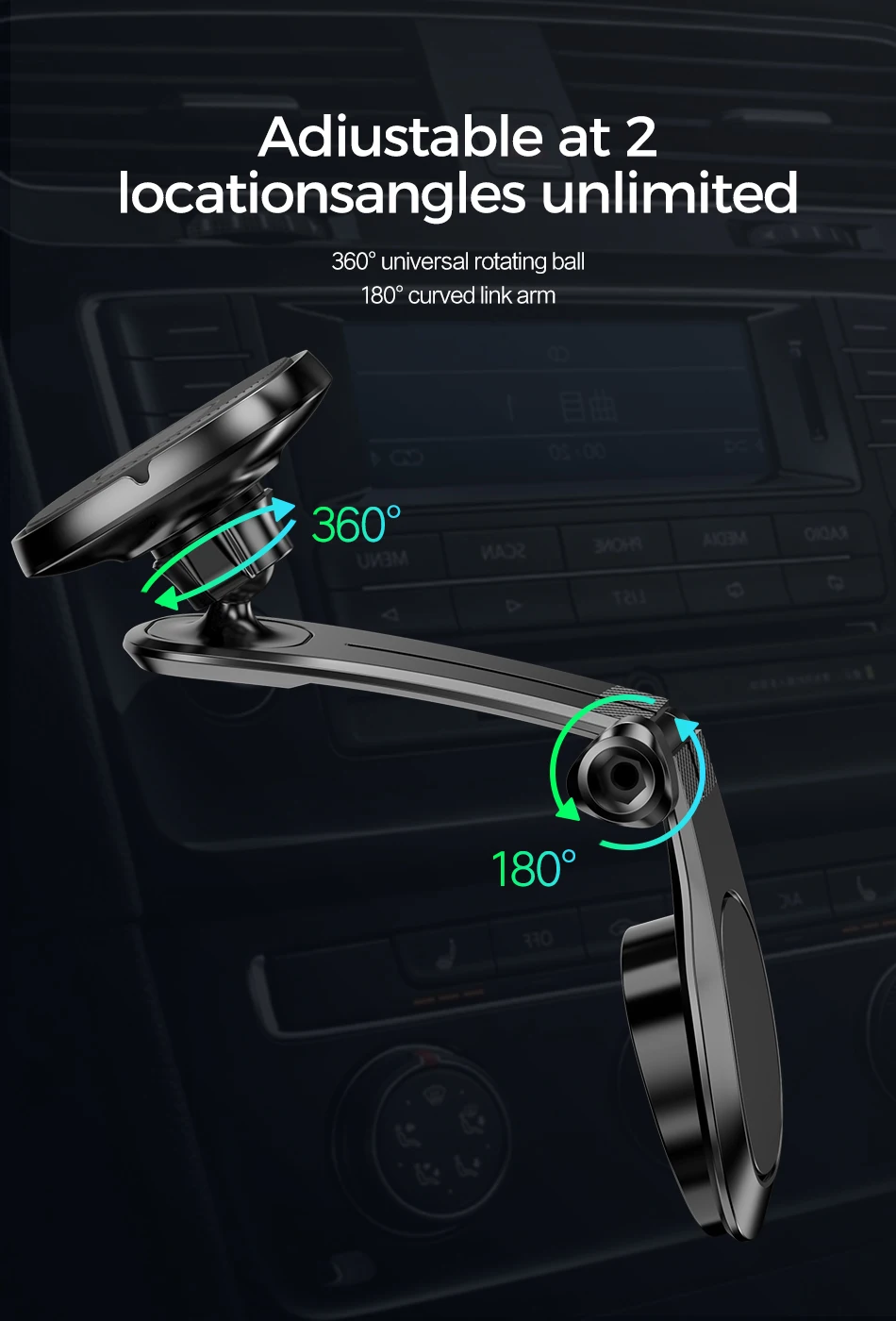 ROCK Car Phone Holder Magnetic Mobile Phone Car Holder Stand for Cell Phone Universal Car Mount Holder for Smartphone