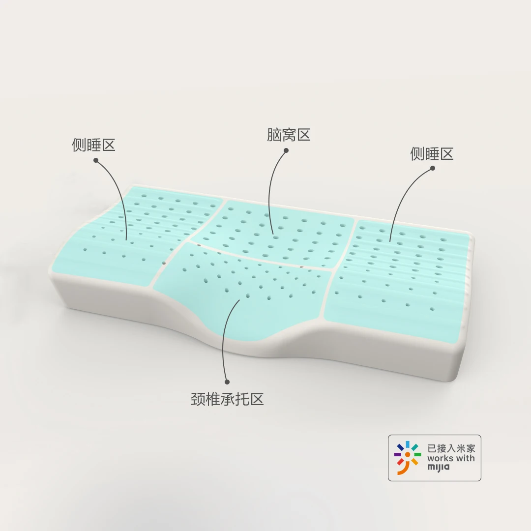Xiaomi Shuixing, натуральный латекс, интеллектуальная Подушка для сна, инфракрасная, тепло, массажер для шеи, Mijia, приложение, контроль костной проводимости, музыка