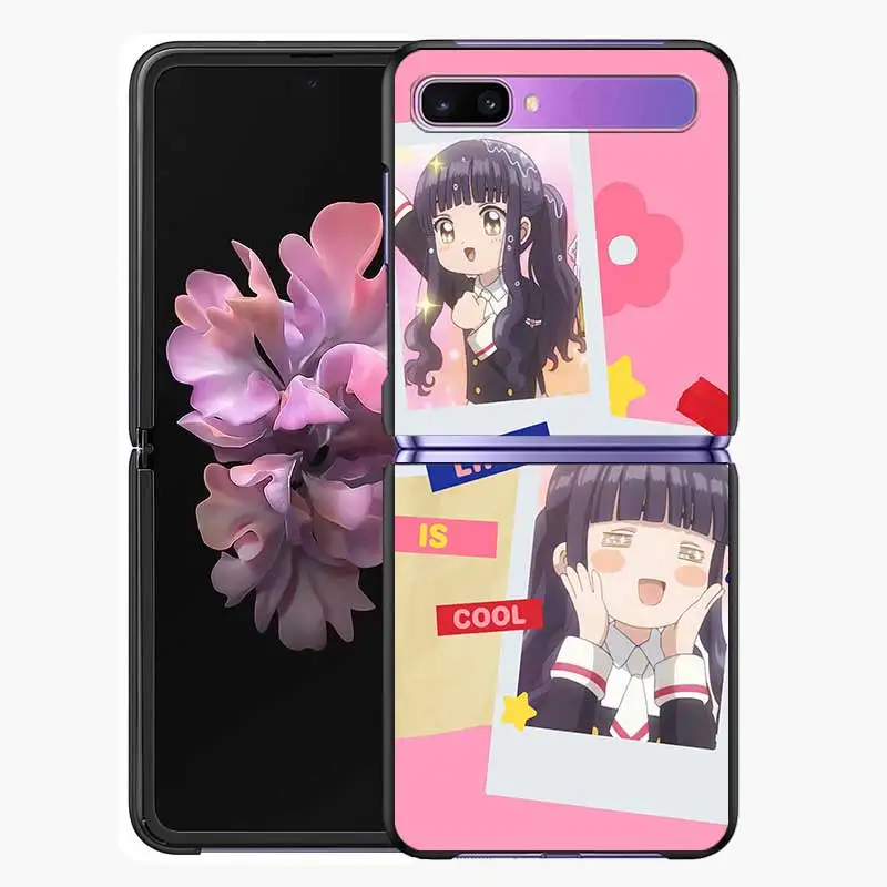 

Sakura Card Captor Phone Case For Samsung Z Flip 6.7"Cases For Galaxy Z Flip 5G Black Hard PC Plastic Cover Coque Fundas Capa