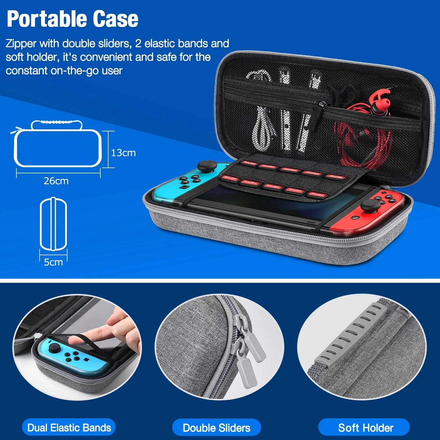 waterproof switch carrying case for nintendo switch case screen protector pouch to store console joycons cards and accessories free global shipping