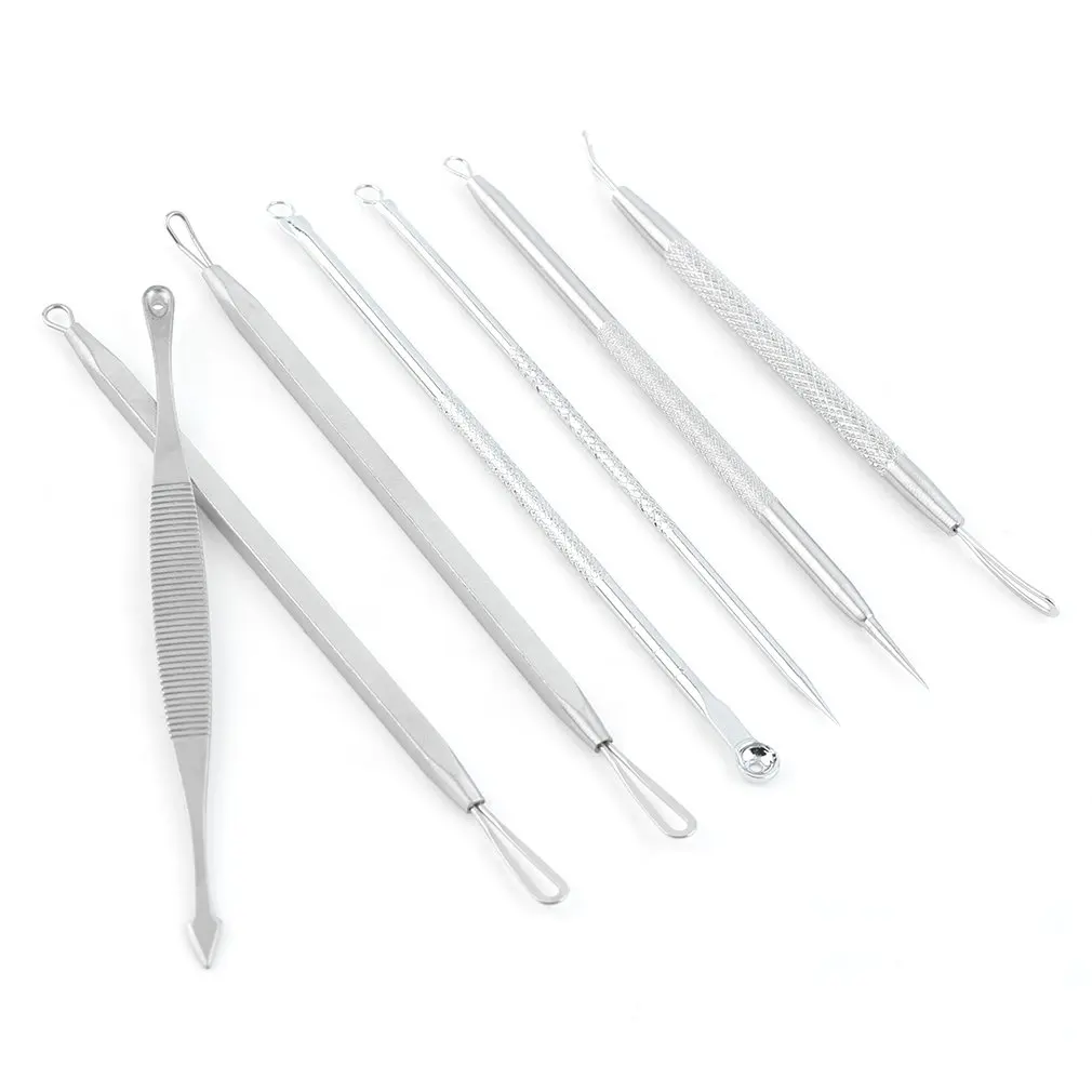 

New Fashion Acne Comedone Blackhead Blemish Pimple Extractor Remover Tool Kit Set 7Pcs top quality