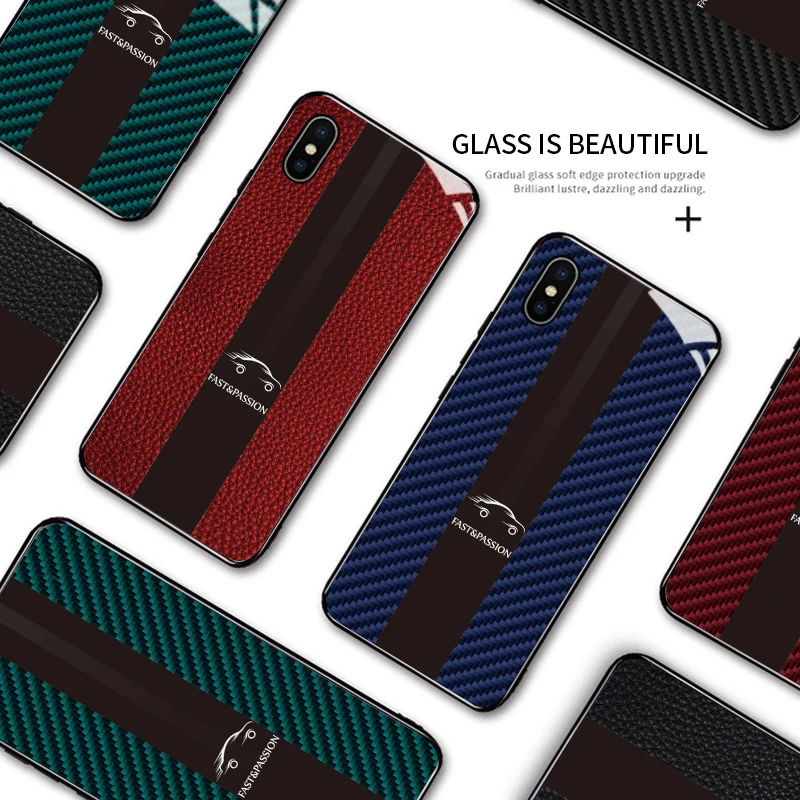 Для мужчин бизнес Porsche карбоновый корпус глянцевый мягкий край закаленное стекло