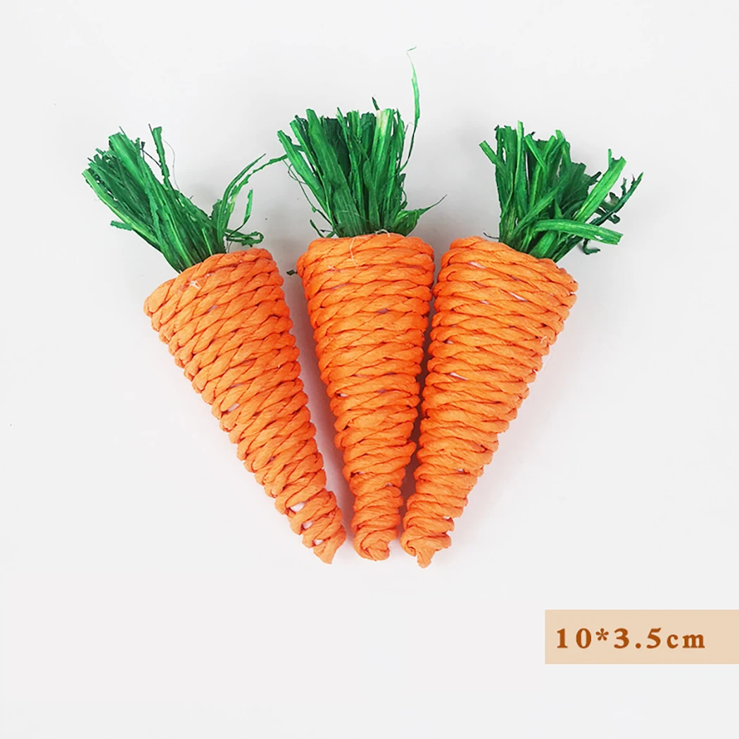

6Pcs Rabbit Chew Toys Carrot Shape Teeth Cleaner Bite Resistant Bunny Molar Toys for Small Pet Cleaning Toys