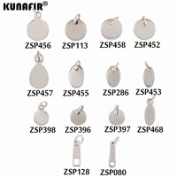 kunafir with jump ring steel color ordinary polishing with laser engraving logo tail chain label jewelry accessories