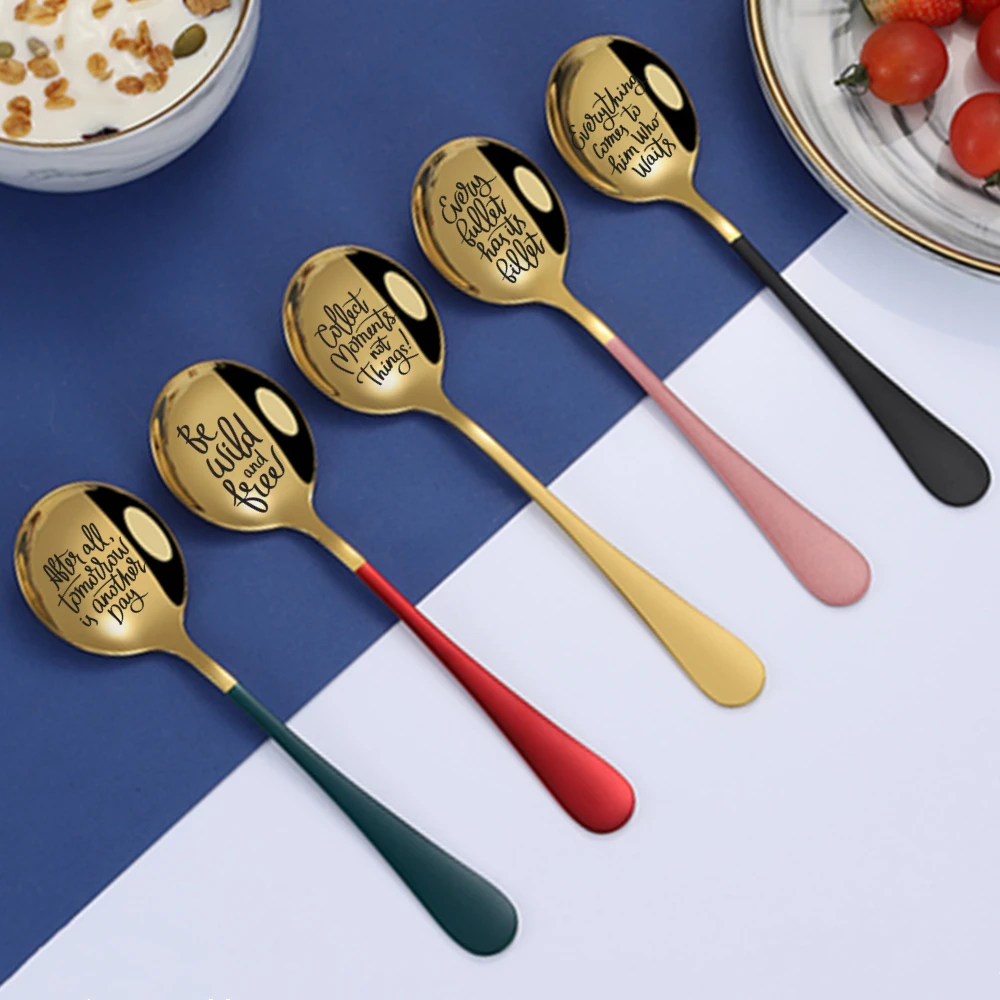 Креативная ложка для чая и кофе столовые приборы из нержавеющей стали десертный