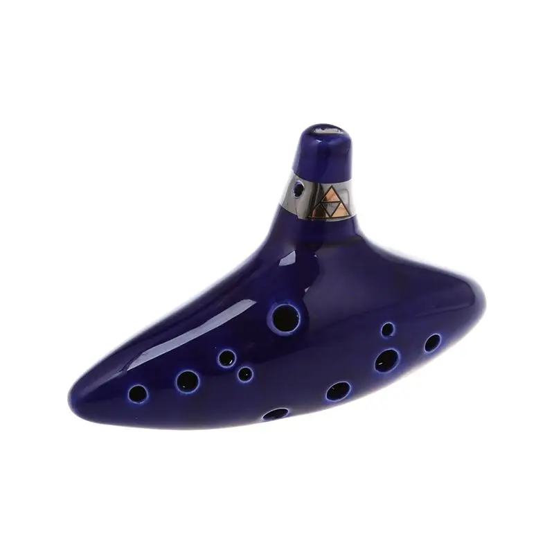 12 отверстий Ocarina керамический Alto C Legend of Zelda Flute синий инструмент|Пикколо| |