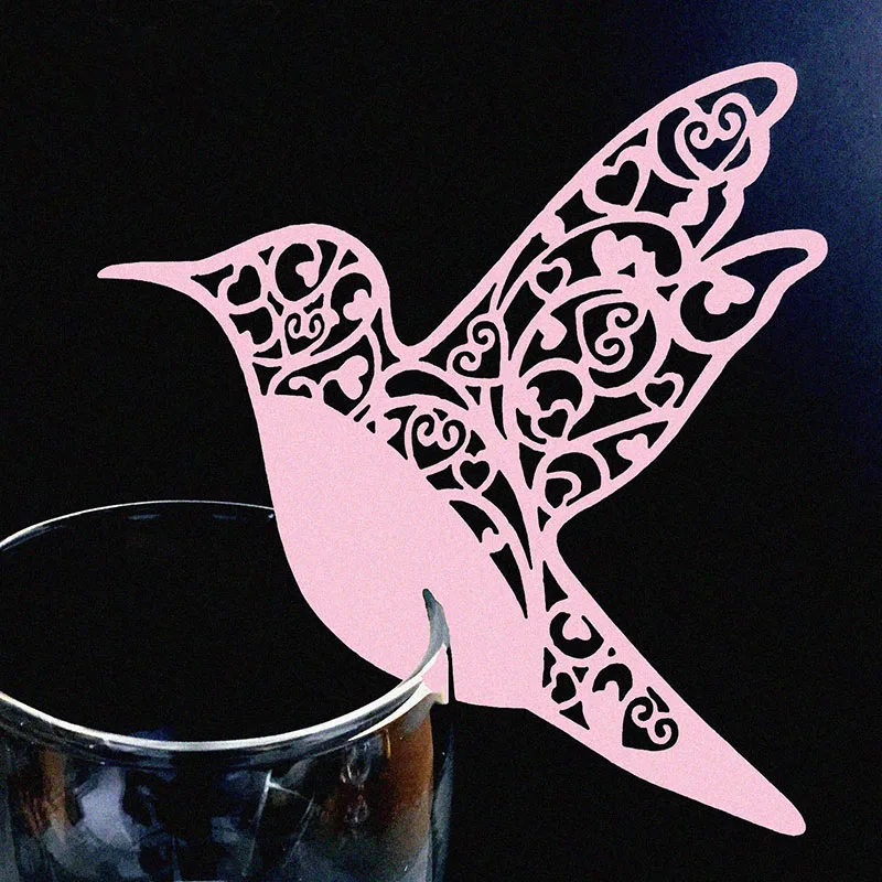 

20pcs Cute Bird Paper Place Card Laser Cut Animal Place Wine Glass Cup Name Cards Table Mark Wedding Favors Party Decoration