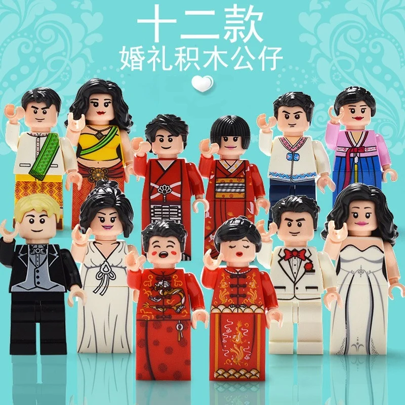 Фигурки героев аниме-фильмов 8 шт. набор игрушек сделай сам маленький кирпич