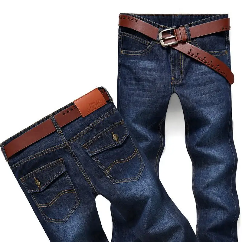

New Brand Men's Fashion Jeans 2019 Spring Hip Hop Casual Ripped Mid Waist Slim Full Length Straight Pants Plus Size