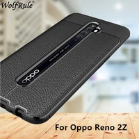 wolfrule for case oppo reno 2z case fashion lichee style silicone rugged hybrid cover for oppo reno2 z reno 2 z cover 6 53 inch