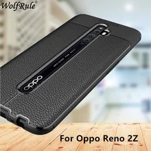 Wolfrule For Case Oppo Reno 2Z Case Fashion Lichee Style Silicone Rugged Hybrid Cover For Oppo Reno2 Z Reno 2 Z Cover 6.53 inch