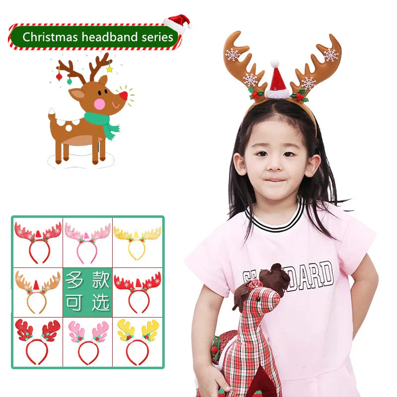 Рождественские украшения эльф Дед Мороз снеговик Детская головная повязка для