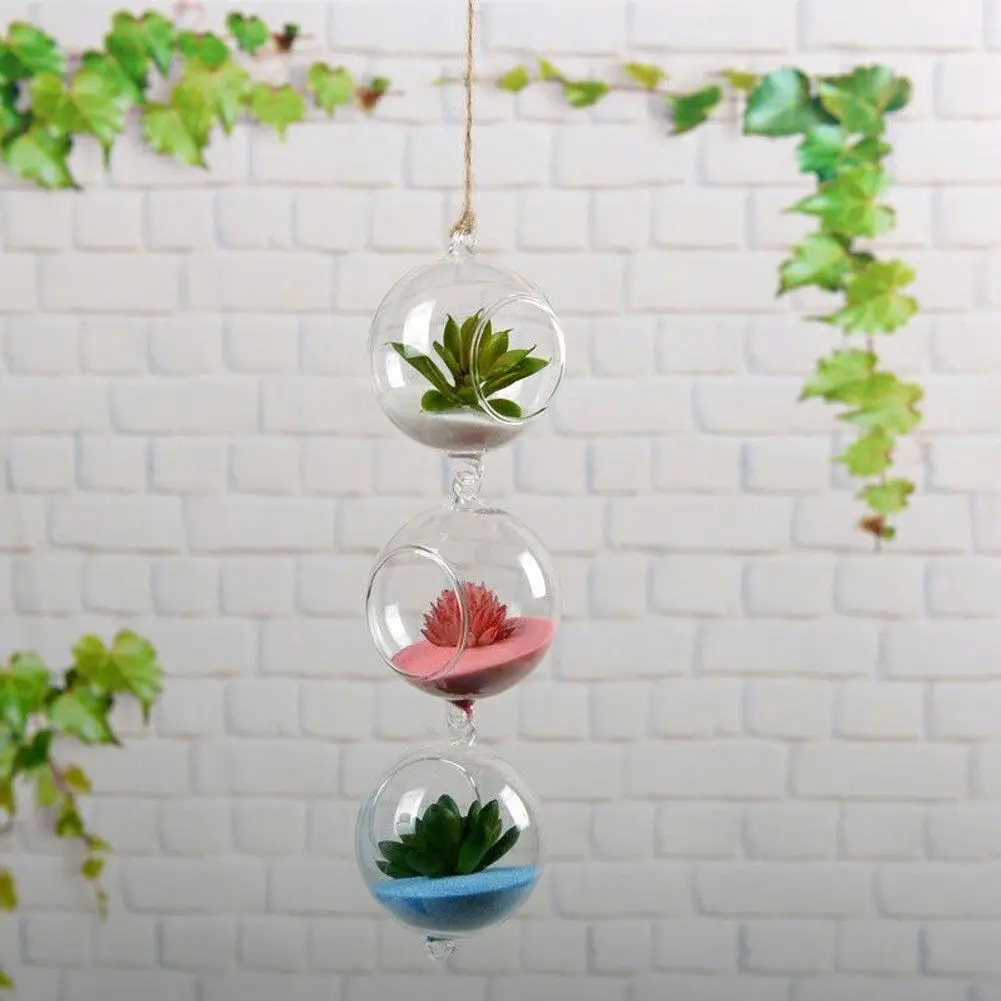 

Transparent Clear Wall Hanging Glass Vase Terrarium Plants Flower Hydroponic Micro Landscape DIY Candlestick Home Decor