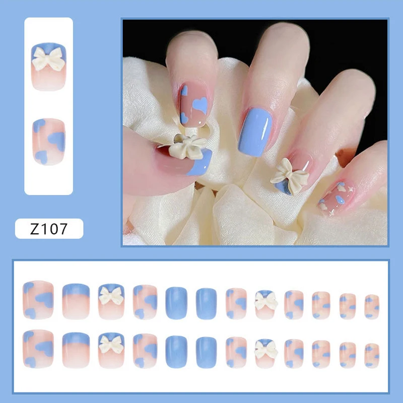 24 шт. накладные ногти в форме коровы бабочки