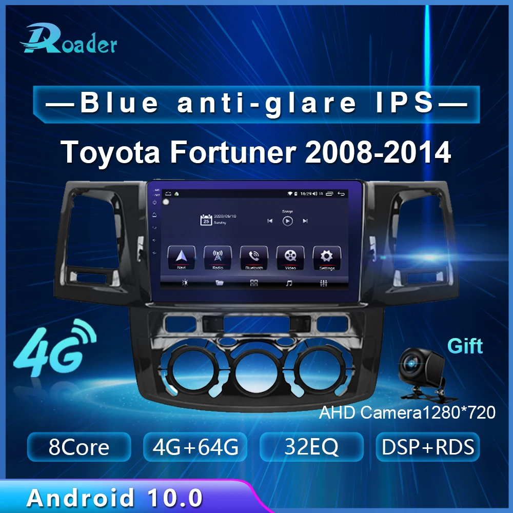 Автомобильный DVD плеер Roader Android 10 0 для Toyota Fortuner 2008 2014 4 Гб + 64 ГБ автомобильное радио