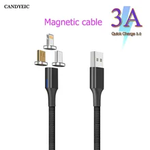 Магнитный кабель CANDYEIC USB C для быстрой зарядки Huawei Mate 20Pro Redmi Note 6
