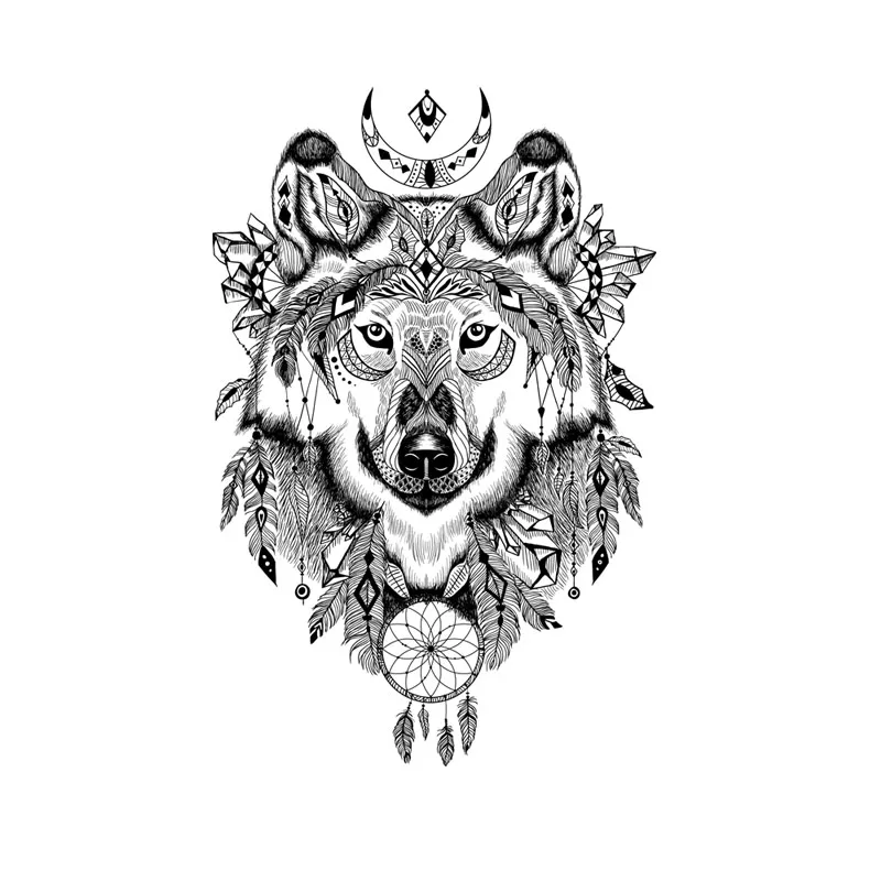 

12CM*18CM Fashion Tribal Wolf Totem PVC Motorcycle Car Sticker