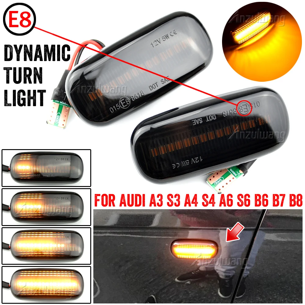 

For Audi A3 S3 8P A4 B6 B8 B7 S4 RS4 A6 S6 C5 C7 LED Dynamic Turn Signal Blinker Sequential Side Marker Mirror Indicator Light