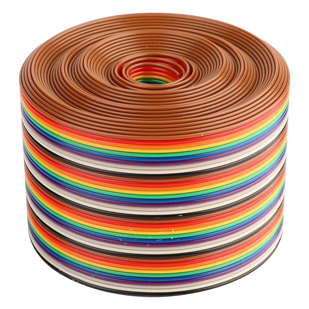 

300V Colorful 1.27mm Spacing Pitch Cable 40P Flat Rainbow Ribbon Cable Wire Width 5.08cm Dupont Line (5 Meter)