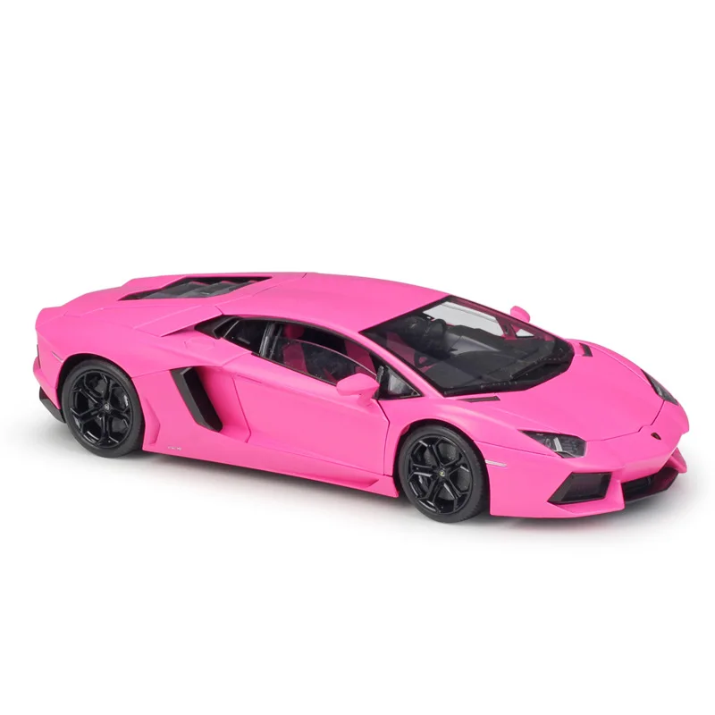 Pink WELLY литье под давлением 1:18 высокая модель симулятора автомобиля Lamborghini Aventador LP700 металлический гоночный автомобиль игрушки из сплава для детей подарки коллекция - Цвет: Pink