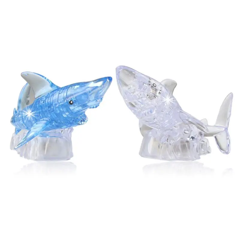 

3D Crystal Shark Puzzle Adult Children's Intellective Learning Toys Home Decor 3D Crystal Shark Puzzle