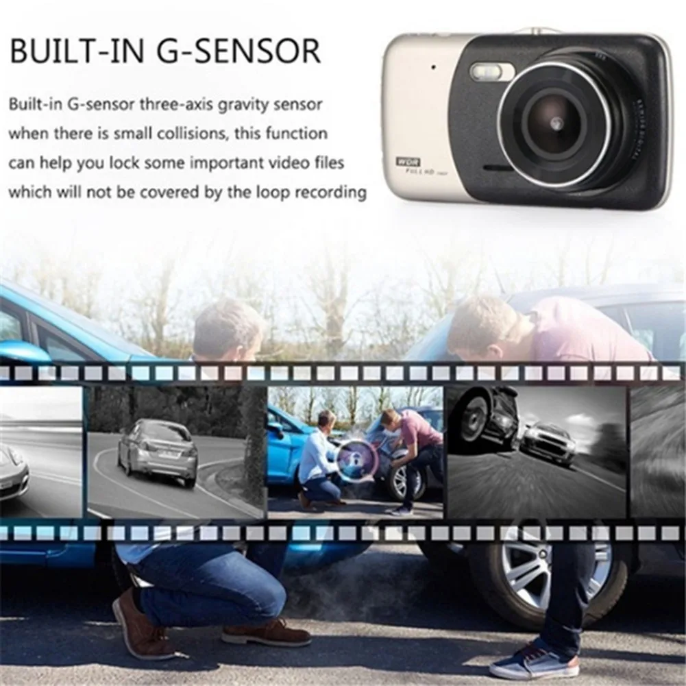 

4 Inch FHD Screen Car Camera Night Vision Car Mount Dashboar With Rear Camera Recording Dash Cam Dashcam
