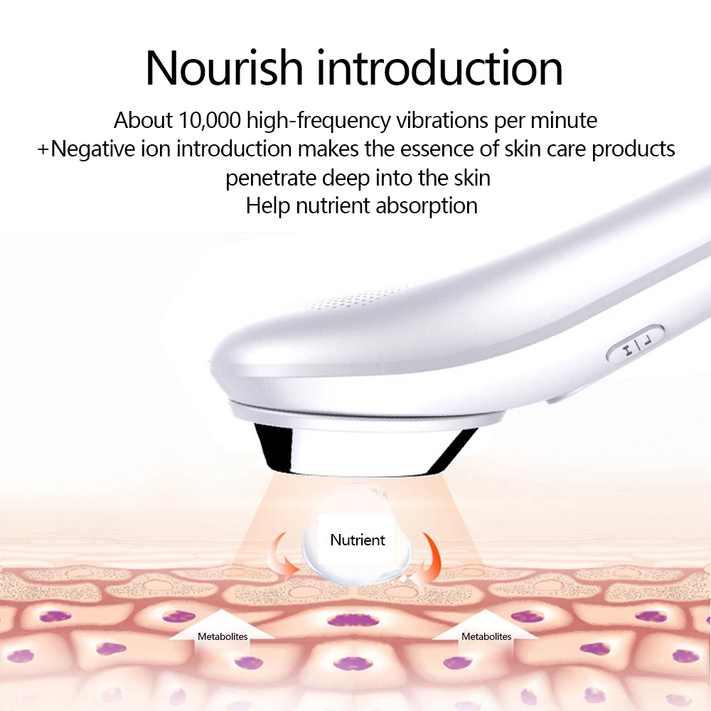 

Induction Vibration Heating Beauty Instrument Lifting Tighten Massager+Ultrasonic Skin Scrubber Blackhead Remover+Nano Sprayer