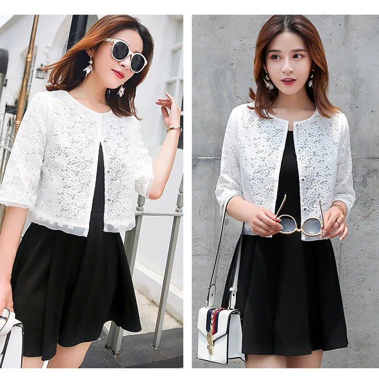 Женская Солнцезащитная накидка из органзы короткое Кружевное пальто с рукавом