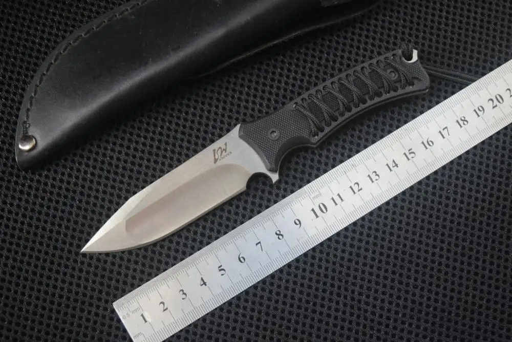 TRSKT L W G10 охотничий нож с ручкой, походные ножи для выживания, инструмент для повседневного использования с кожаной оболочкой 60HRC, Прямая поставка