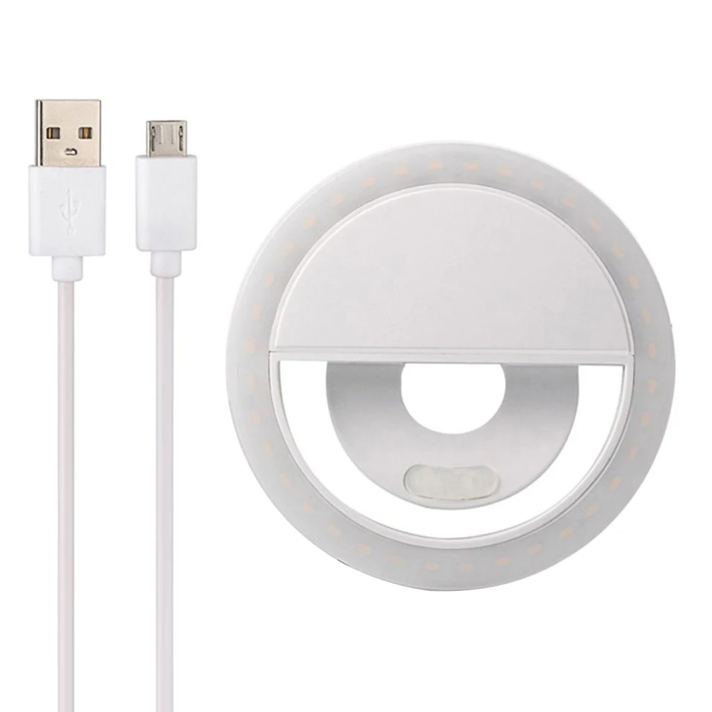 USB зарядка светодиодное кольцо для селфи iPhone Samsung дополнительное освещение