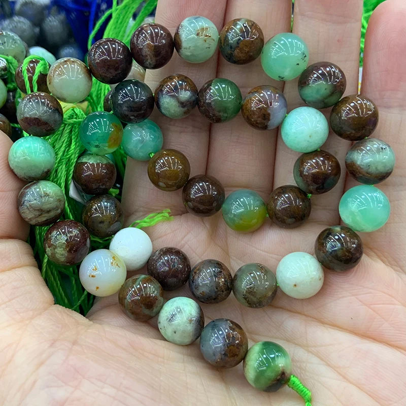 Бусины из натурального камня хризопаза 15 дюймов круглые свободные бусины сделай