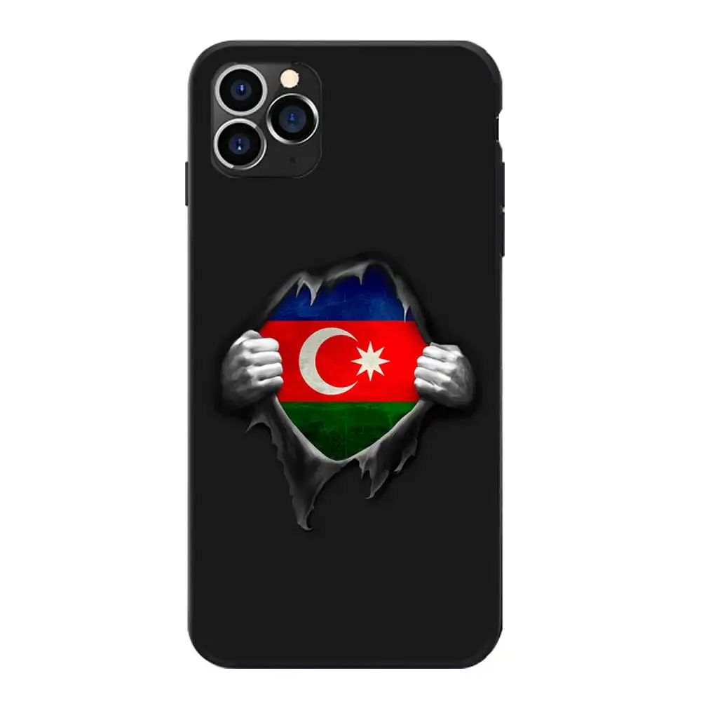 Мягкие ТПУ чехлы для телефонов iPhone 5 6 7 8 S XR X Plus 11 12 Mini Pro Max SE 2020 герб Азербайджана |